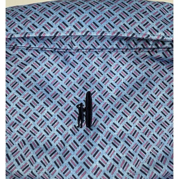 Johnnie-O Mens Carter Polo Shirt Sz Medium Geometric Scottsdale National Golf - Picture 4 of 12